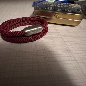 Men's Burgundy Rope Bracelet with Stainless Magnetic Clasp